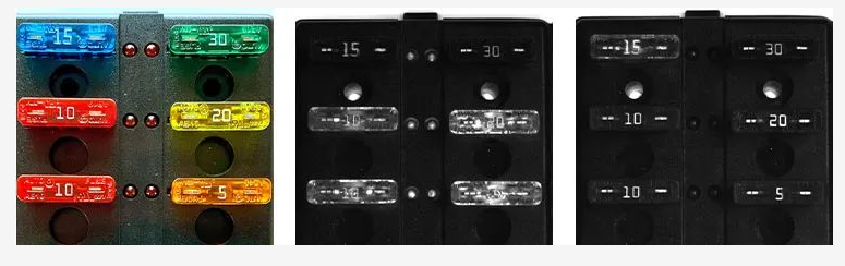左：實際部分；中：紅光（不清楚的數字）；右：藍光（清晰的數字）.png